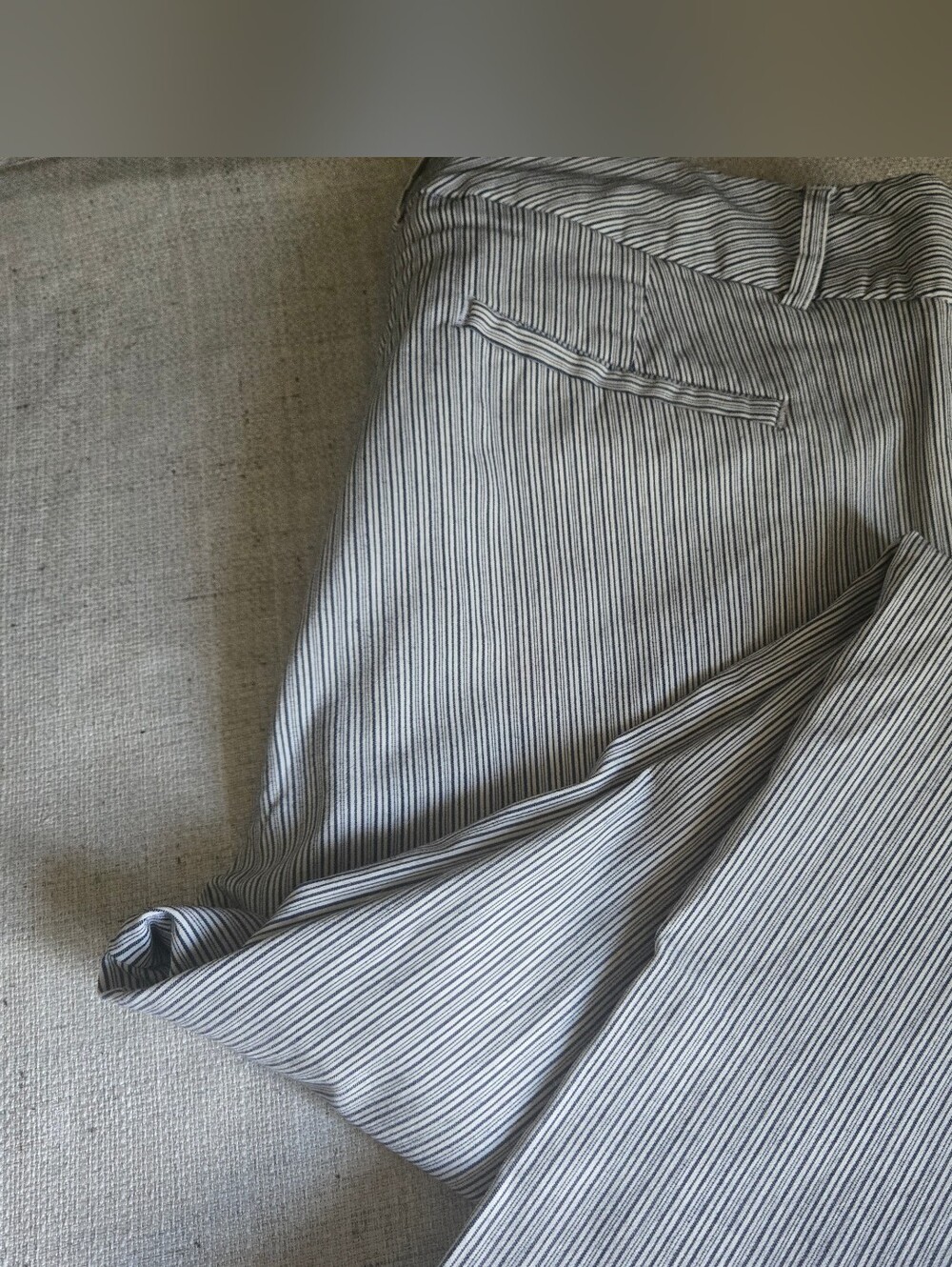 Van Heusen White Pants with Black Pinstripes